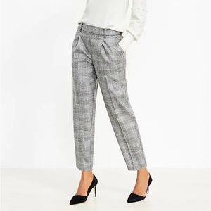 Loft Pull On Taper Pants in Shimmer Plaid NWT Size Large